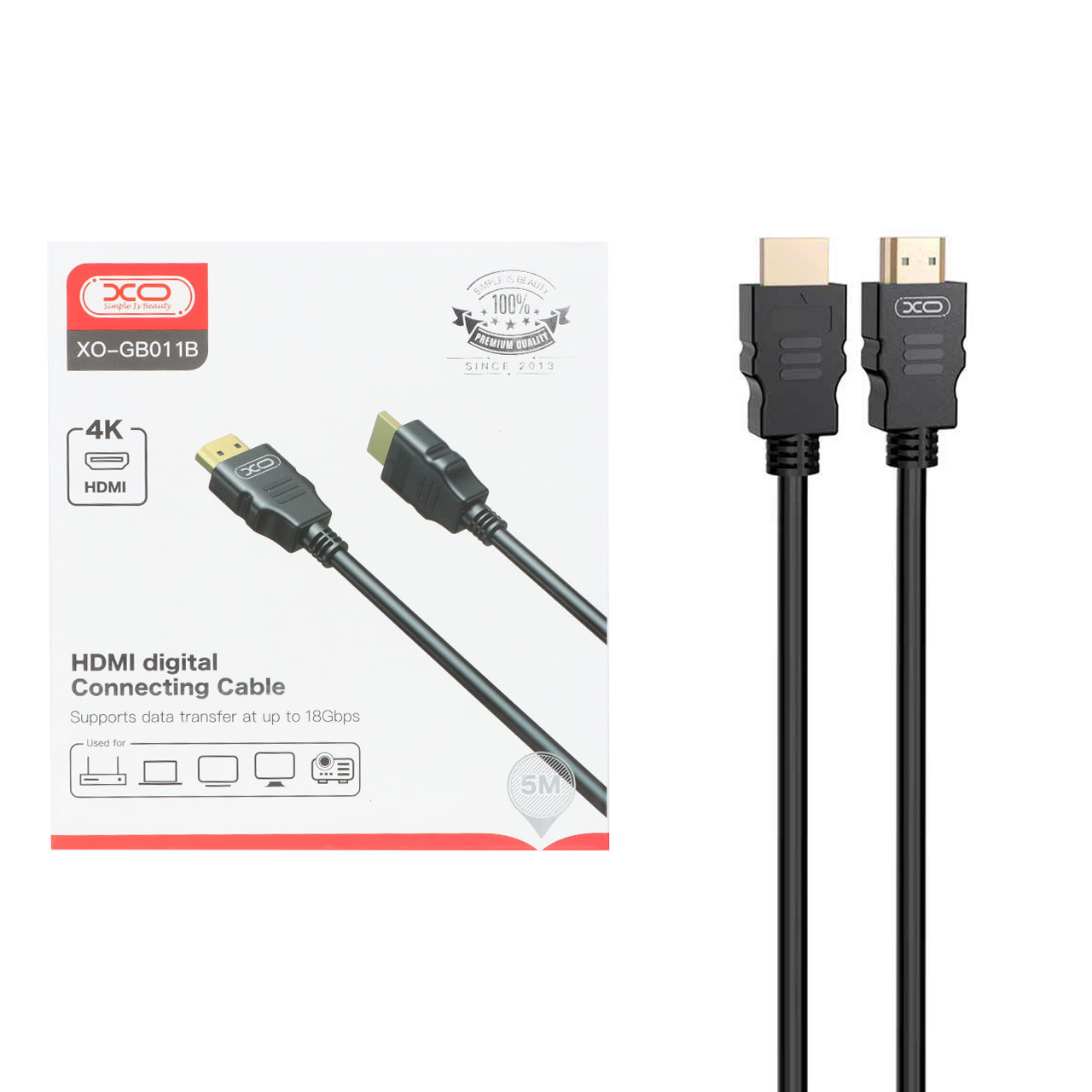 کابل 5متری XO HDMI مدل XO-GB011B - مشکی